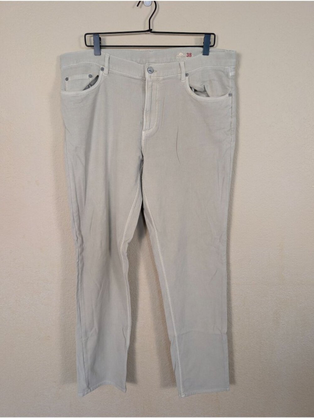 Faherty Mens Stretch Terry 5-pocket Pants 38W X 33L  in Stone